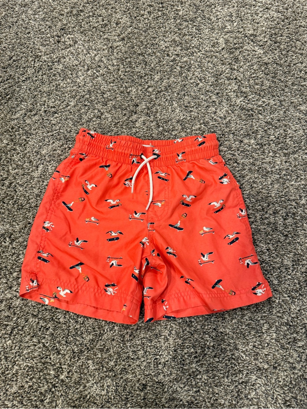 Kids Old Navy Coral Swim Trunks with Seagull Print Size 8